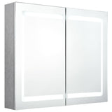 LED Bathroom Mirror Cabinet Concrete Grey 80x12x68 cm 326511