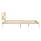 Bed Frame Natural Pine Solid Pine Wood Double Durable Bed Frame 3101213