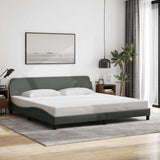 Bed Frame "Dover" Dark Grey 193x203 cm Fabric 373298