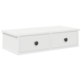 Wall Shelf with Drawers White 60x28x15 cm Engineered Wood 859941