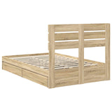 Storage Bed with Drawer Sonoma Oak 135 x 190 cm Engineered Wood 3411575