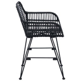 Dining Chair 2 pcs Rattan and Iron Black 55 x 50 x 74 cm 42011557