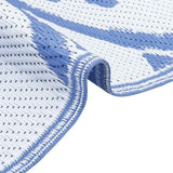 Outdoor Rug Floral ARAKIL Baby Blue and White 400 x 300 cm 42003500