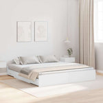 Storage Bed Frame White 180 x 200 cm Engineered wood 3335269