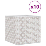 Foldable Storage Boxes 10 pcs Cream 32x32x32 cm Non-woven Fabric 4018982