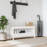 Hall Bench White 100x28x45 cm Solid Wood Pine 837383