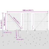 Welded Wire Fence with Spikes 10 x 1 m 3351213