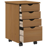 Desk Cabinet Set 2 pcs Honey Brown Solid Pine Wood 3438765