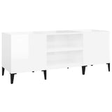 Record Cabinet High Gloss White 121x38x48 cm Engineered Wood 831935