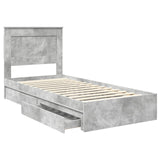 Storage Bed Concrete Grey 100 x 200 cm Engineered Wood 3410266