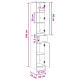 Bathroom Cabinet White 30 x 33 x 190 cm Engineered Wood 890752