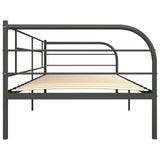 ZNTS 284674 DayBed Frame without Mattress Grey Metal 90x200 cm