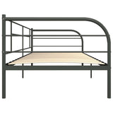 284674 DayBed Frame without Mattress Grey Metal 90x200 cm