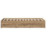 Bed Frame with Storage Artisan Oak 90 x 200 cm Engineered wood 3445765