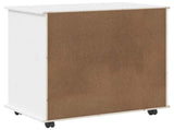 Rolling Cabinet White 63.5 x 39 x 65.5 cm Solid Pine Wood 42028381