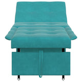 Sofa Bed Turquoise 194 x 67 x 82 cm Velvet 42008603
