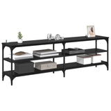 TV Cabinet Black Oak 160 x 30 x 50 cm Engineered Wood and Iron 881290
