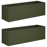 Garden Planter 2 pcs Olive Green 80 x 30 x 30 cm 8005211