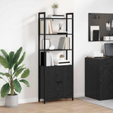 Book Cabinet Black Oak 60 x 24 x 161 cm Engineered Wood 883856