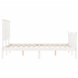 Bed Frame without Mattress White Small Double Solid Wood Pine 3193372