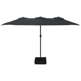 Garden Parasol Black Polyester Large Adjustable Armrests 362951