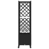 Raised Bed with Trellis and Roof Black 124.5 x 40 x 142 cm PP 3423030