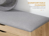 Shoe Bench with Cushion for 4 Pair of Shoes, Storage Bench with Padded Seat, Flip-up Cabinet and T3398P344398