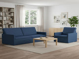 Sofa Set 2 pcs Blue Fabric 3433170