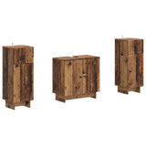 2 Piece Bathroom Cabinet Set EDE Old Wood Engineered Wood 3417988