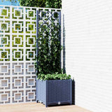 Garden Planter with Trellis Blue Grey 40x40x136 cm PP 318249
