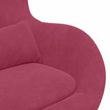 Egg Chair Wine Red 63 x 73 x 90 cm Velvet 42002729