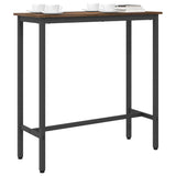 Table Smoked Oak 100 x 40 x 100.5 cm Engineered Wood and Steel 873740