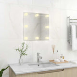 Wall Mirror with LED Lights Square Glass 3078636