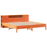 Bookcase Bed without Mattress Wax Brown 200x200 cm Solid Wood Pine 3322821