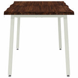 110 x 55 x 75 cm Solid Acacia Wood Dark Brown and White 937475