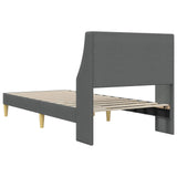 Bed Frame with Headboard Dark Grey 90 x 190 cm Fabric 42027376