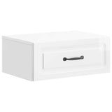 Wall-Mounted Bedside Cabinet with Drawer 2 pcs High Gloss White 899304