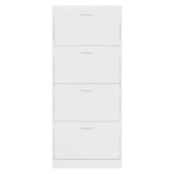 Shoe Cabinet High Gloss White 63x24x147 cm Engineered Wood 342546