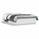 Bed Frame with LED without Mattress White 150x200 cm King Size 3209604