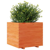 Garden Planter Wax Brown 80x80x72 cm Solid Wood Pine 3282626