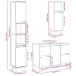 ZNTS 3 Piece Bathroom Furniture Set Concrete Grey Engineered Wood 3324949