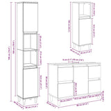 ZNTS 3 Piece Bathroom Furniture Set Concrete Grey Engineered Wood 3324949