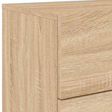 Wall-mounted Bedside Cabinets with LED Lights 2 pcs Sonoma Oak 836817