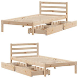 Bed Frame without Mattress 100x200 cm Solid Wood Pine 3301536