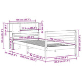 Bookcase Bed without Mattress 100x200 cm Solid Wood Pine 3322219