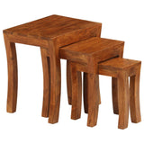 Nesting Table Set 3 Pieces Solid Acacia Wood 50x35x50 cm Brown 246101