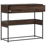 Console Table Brown Oak 90x35x80 cm Engineered Wood 849178