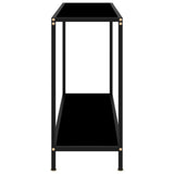 Console Table Black Tempered Glass, Powder-Coated Steel 322836