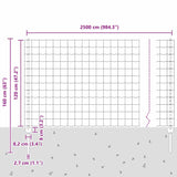 Fence and Post Grey 1.2 x 25 m Steel 3336118