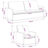 Sofa Set 2 pcs Light Grey Corduroy Fabric 3433260